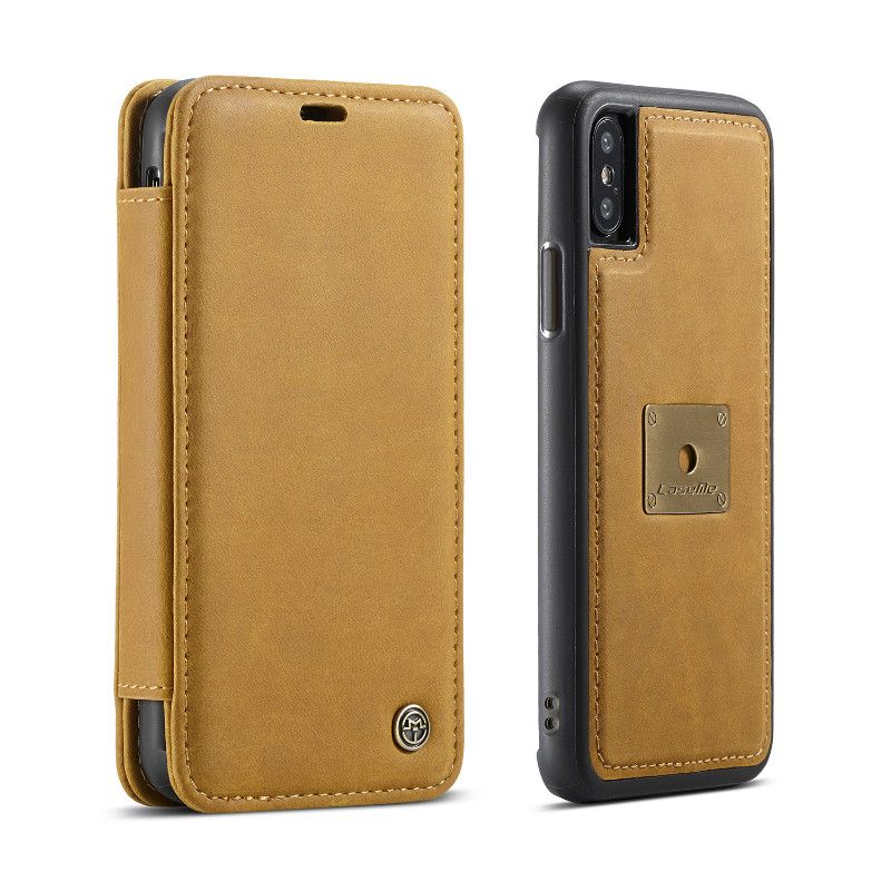 IPhone x case con mapas asignaturas cuero genuino funda de móvil marrón iphone x fabricado a mano