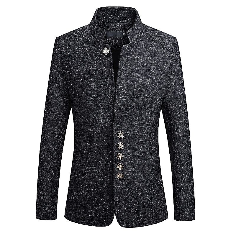 New Fashion Chinese Style Suit Jackets Men Classic Formal Wool Solid ...