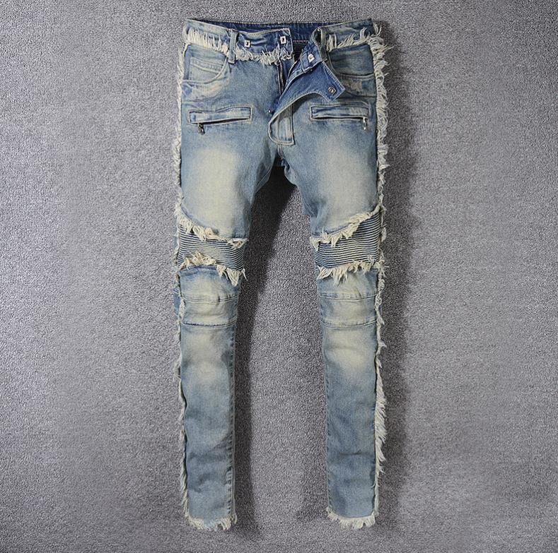 Acquistare Jeans Skinny Attillati A Vita Bassa Da Uomo Jeans Nappa Blu  Chiaro Vintage Lavato Denim Pantaloni Attillati Taglia 29 42 Di Alta  Qualità # 8818 Economico | Consegna Veloce E Qualità | It.Dhgate