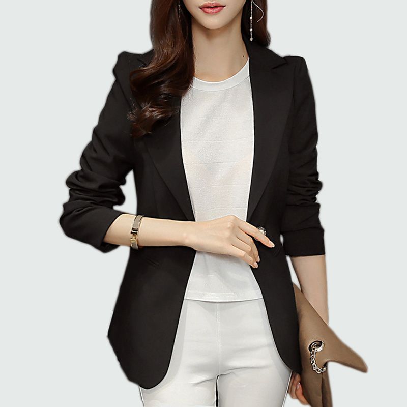 Blazer de mujer 2018 Blaser de manga larga Chaqueta de traje de Office Lady Blazer