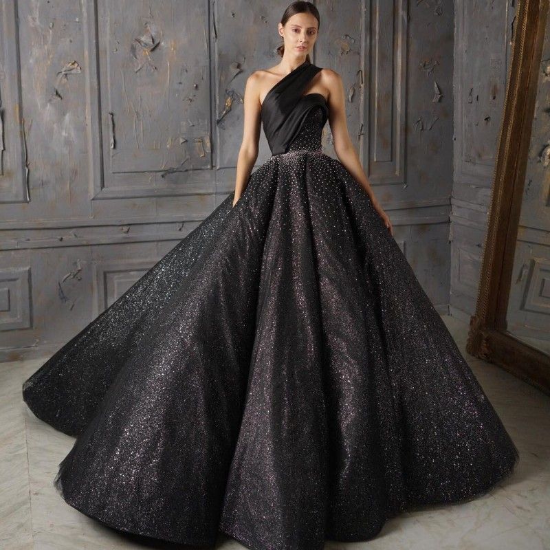 One Shoulder Sleeveless Evening Dresses 