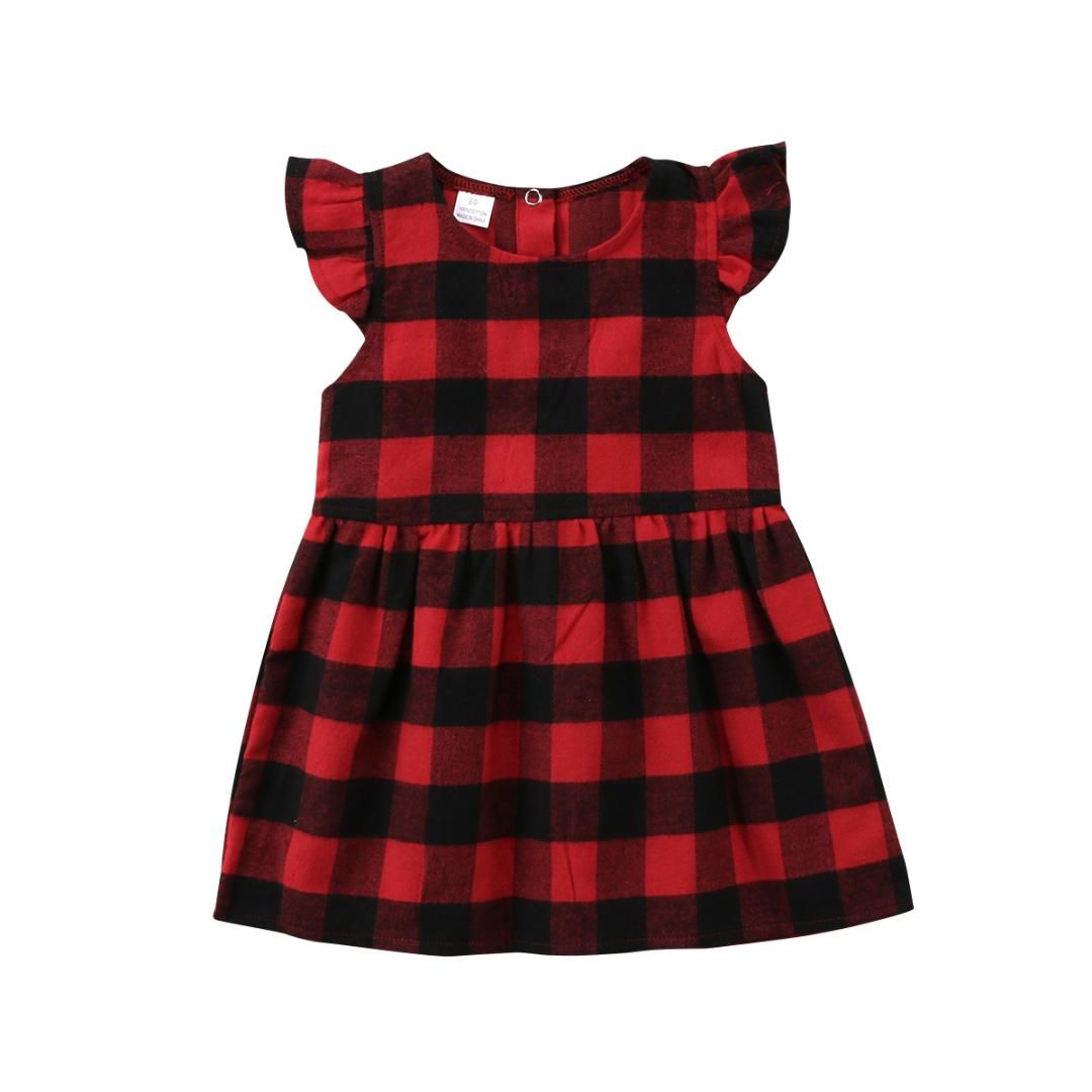 girls red plaid dress