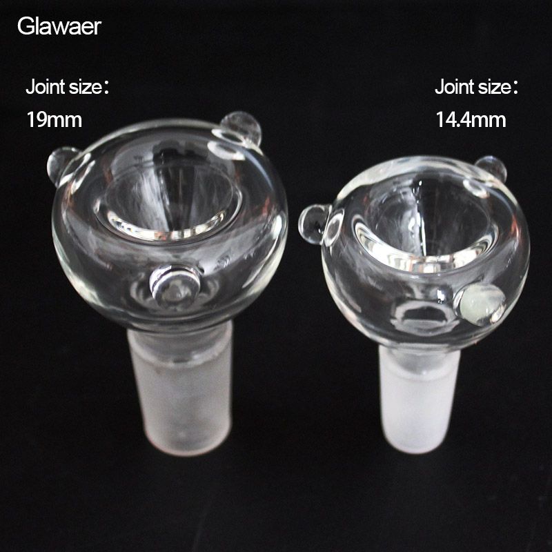 2021 Classic Glass Smoking Bowl 14.4mm&19mm Male Joint Size Bowl Use To Glass Bongs From