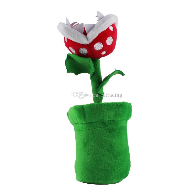 Acheter Super Mario Bros De Jouets En Peluche 2018 Nouvelle Fleur Mario Piranha Plantes En Pot Peluches 25cm 10 Pouces Dessin Animé Poupées C4147 De