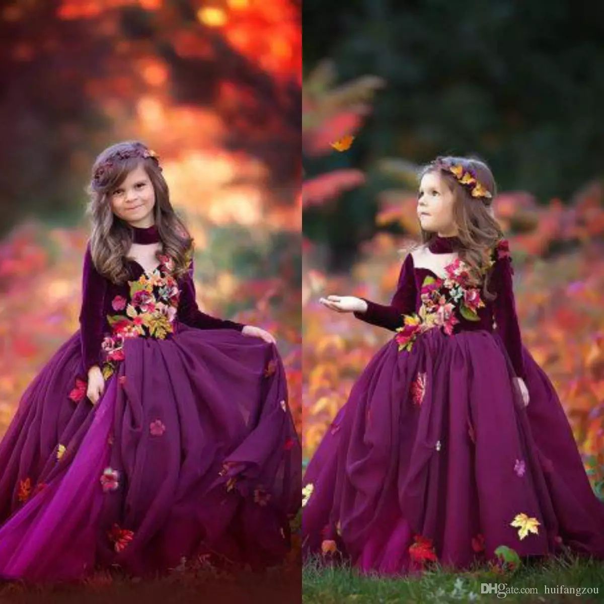 magenta flower girl dress