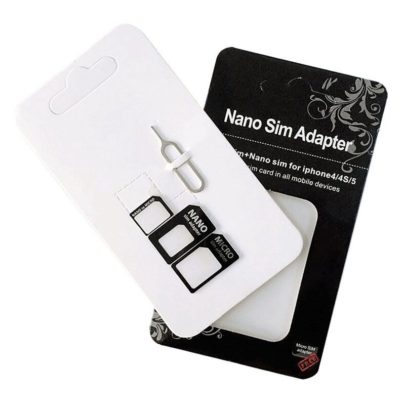 Universal 4 In Micro Sim Card To Standard Sim Card Adapter