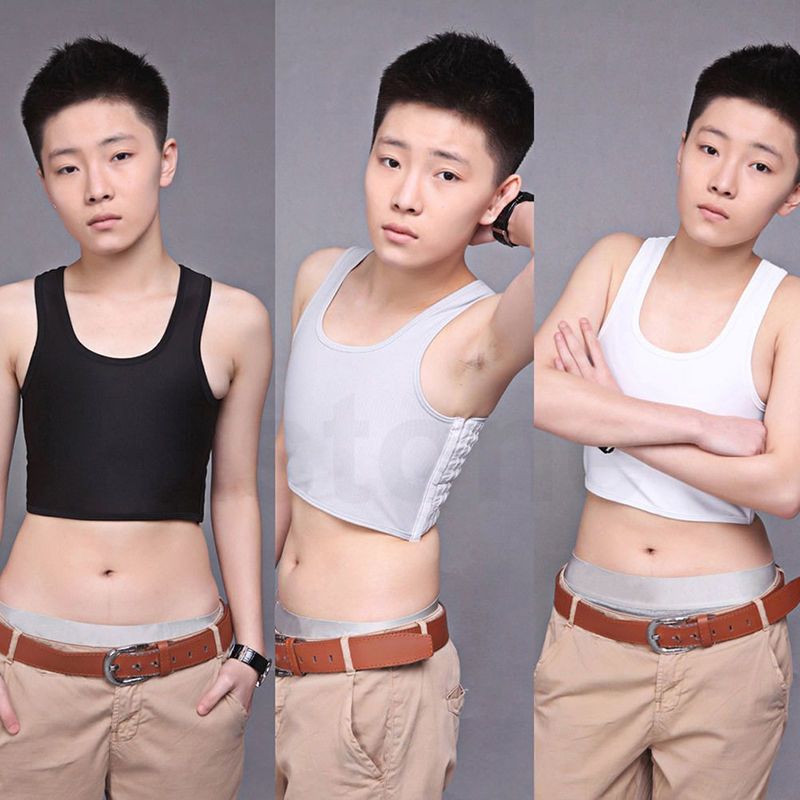 US Short Chest Breast Binder Lesbian Trans Tomboy Shaper Cosplay Vest Tank Top