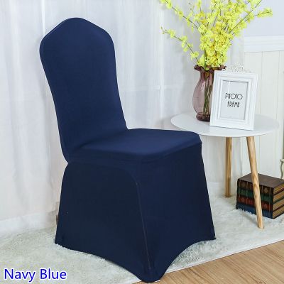 Acheter Housse De Chaise Spandex Bleu Marine Couleur Plat Avant