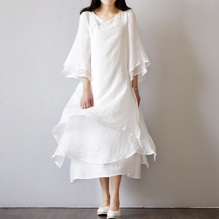 double layer dress with sleeves