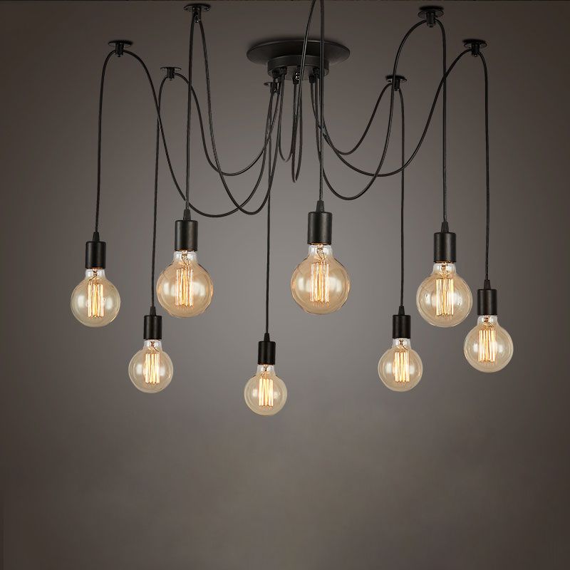 Retro Edison Bulb Light Chandelier Vintage Loft Adjustable Diy E27