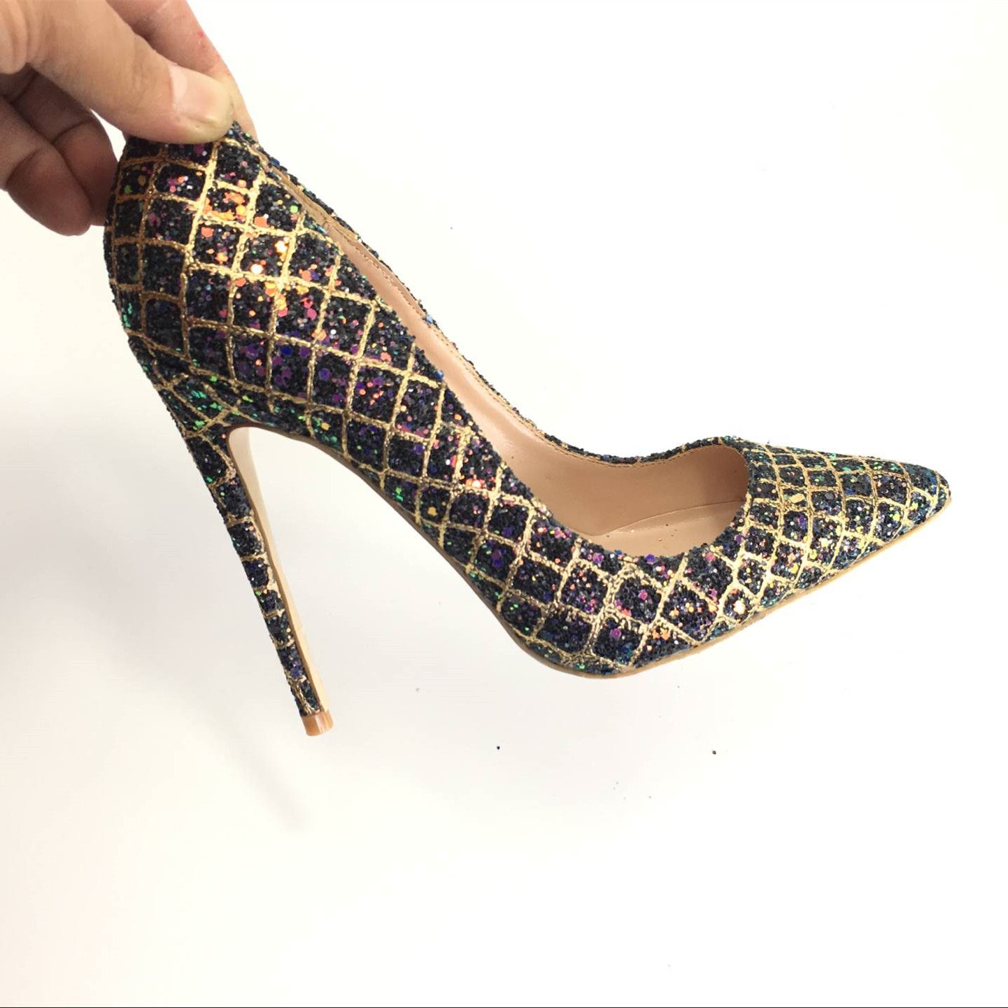 black gold shoes high heels