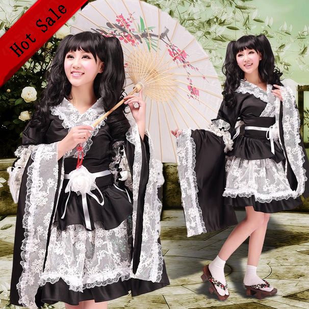 Traje de sirvienta japonesa Anime Halloween Cosplay Sexy Kimono Lolita Vestido de mujer Traje de manga Traje de sirvienta japonesa Anime Halloween Cosplay Sexy Kimono Lolita Vestido de mujer Traje de manga