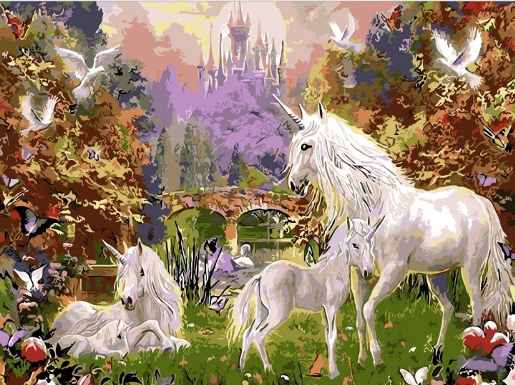 2020 16x20 Inches Diy Vintage Color Wonderland Unicorns Live Here Paint By Numbers Kit Art Paintings Acrylic Oil Painting On Canvas From Daniel213 13 92 Dhgate Com