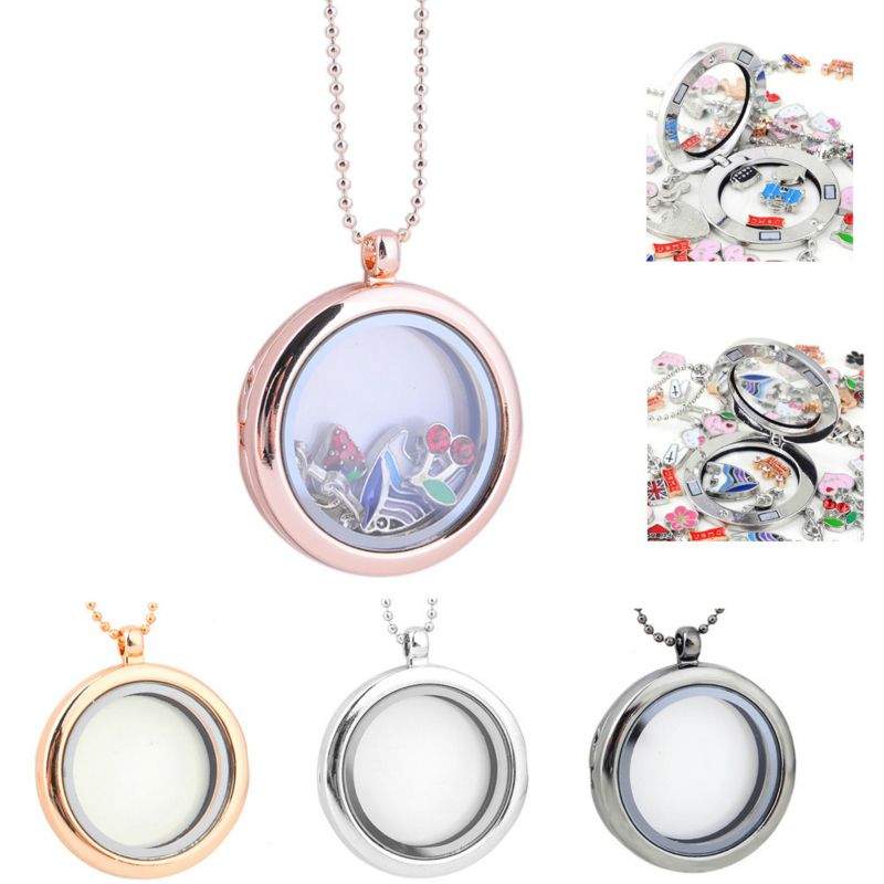 glass memory locket pendant