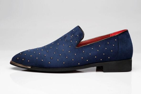 navy suede moccasins