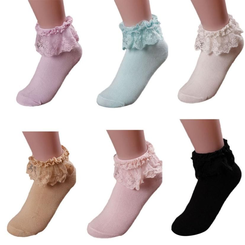 UK SELLER New Vintage Retro Mesh Lace Ruffle Frilly Ankle Socks Great
