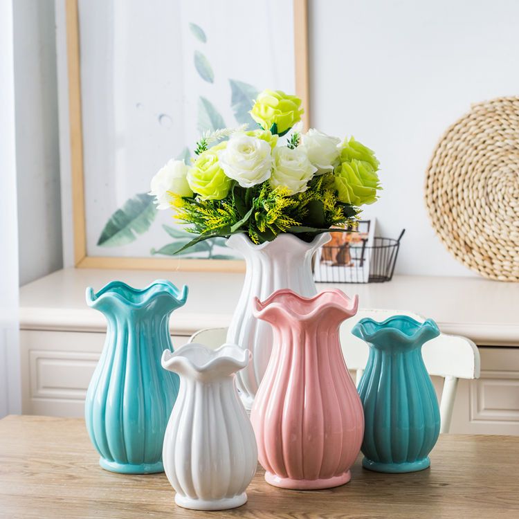 16 16 25cm Ceramic Flower Vase Lovely Jardiniere Home Decoration