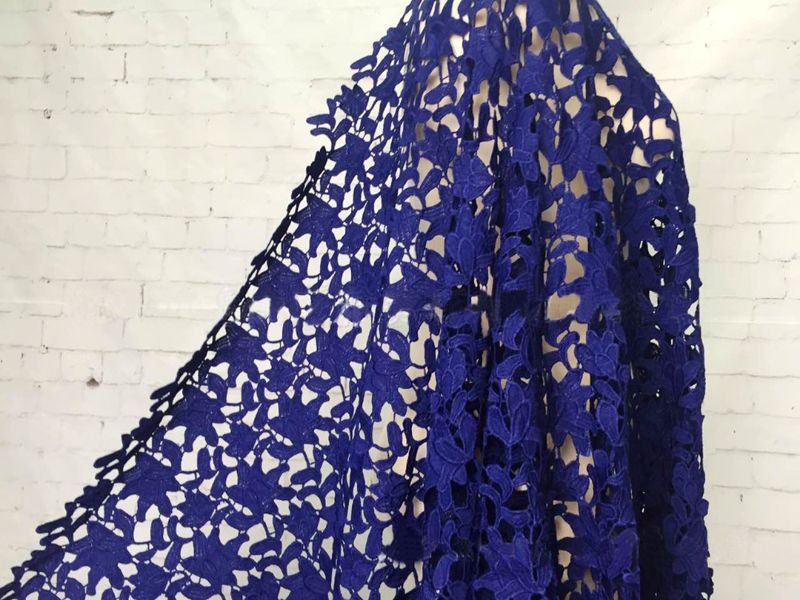 navy blue guipure lace fabric