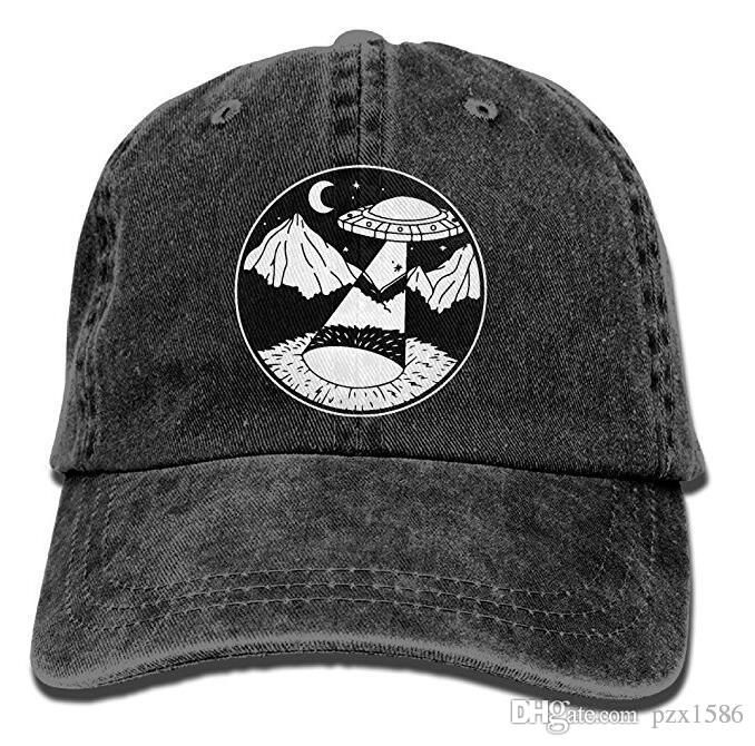 Denim Caps for Women//Men Colorful Alien Face Adjustable New Ball Truckers