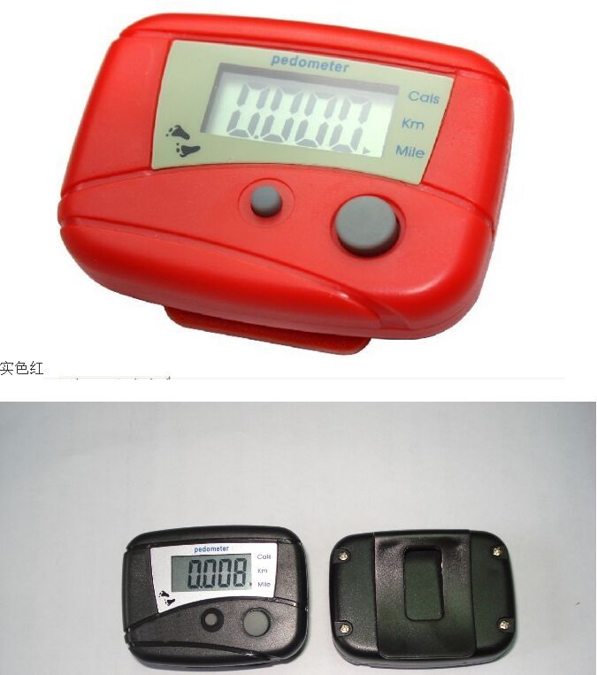 LCD Run Step Pedometer Walking Distance Calorie Counter Passometer White
