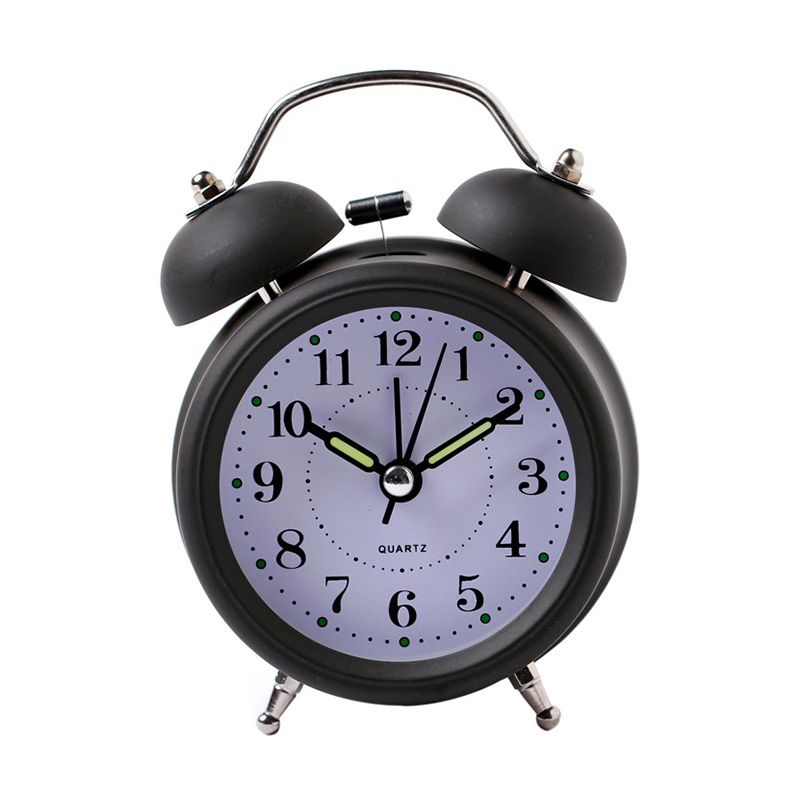 LA HAUTE orologi sveglia doppia campana sveglia da comodino in legno silenzioso non ticchettio Desk Travel Clocks con luce notturna Light Pink 