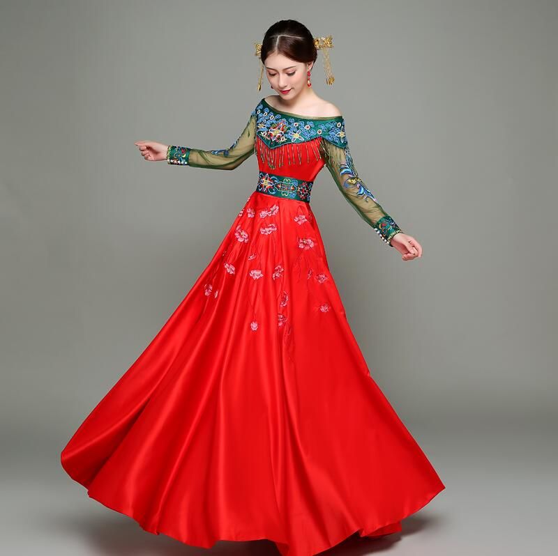 Acquistare Cina Tradizionale Spettacolo Sposato Abiti Da Sposa Stile Cinese  Abito Da Cerimonia Formale Abito Da Sera Femminile Cheongsam Kimono  Overseas Cinese Economico | Consegna Veloce E Qualità | DHgate Italy