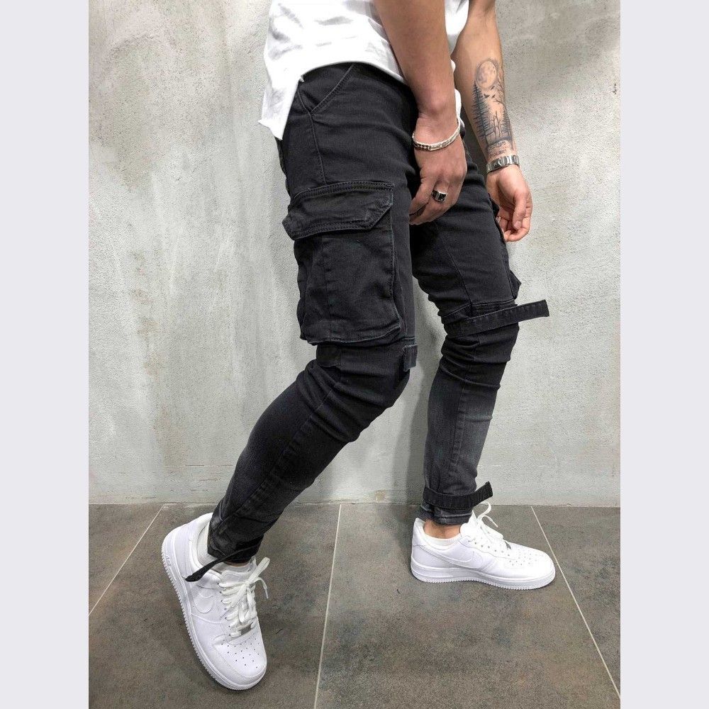 jeans with side straps mens