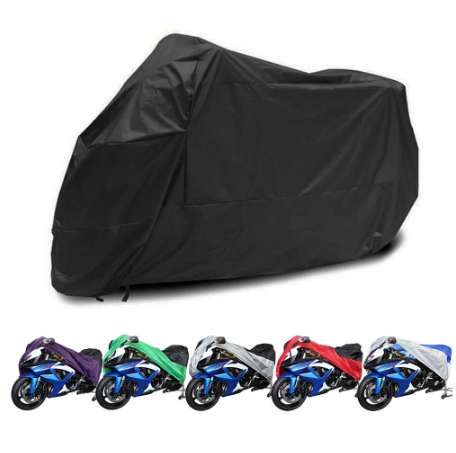 Naliovker Red Black Motorcycle Motorbike Street Bike Scooter Waterproof Water Resistent Rain UV Protective Breathable Cover Outdoor Indoor storage bag XL//245x105x125cm
