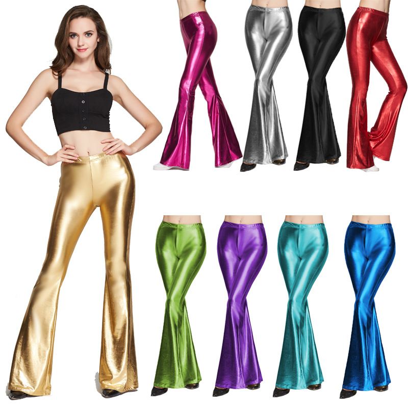 Compra Pantalones De Cuero Sólido Sólido De La Pu Pantalones De Flaco  Campana Inferior Para Las Mujeres Empuje Hacia Arriba Disco Pantalones  Flare Tallas Grandes Estiramiento Leggings Brillantes Barato | Entrega  Rápida
