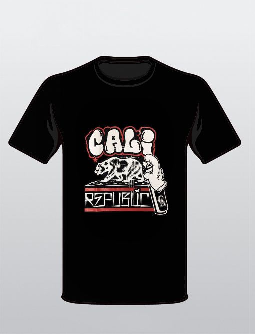 CALI LIFE CALIFORNIA State Bear Funny T-Shirt Black New Men/'s Tee