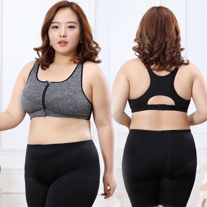 plus size sports bra zip front