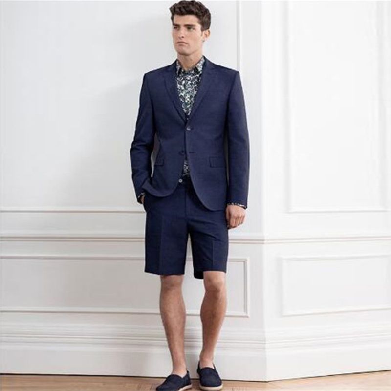 Bonito 2018 Homens Ternos De Verão Azul Marinho Calças Curtas Ternos De Casamento Custom Made Slim Fit Casual Smoking Melhor Homem Blazer Prom Moda De Leeweddingstore, $527,6| DHgate.Com