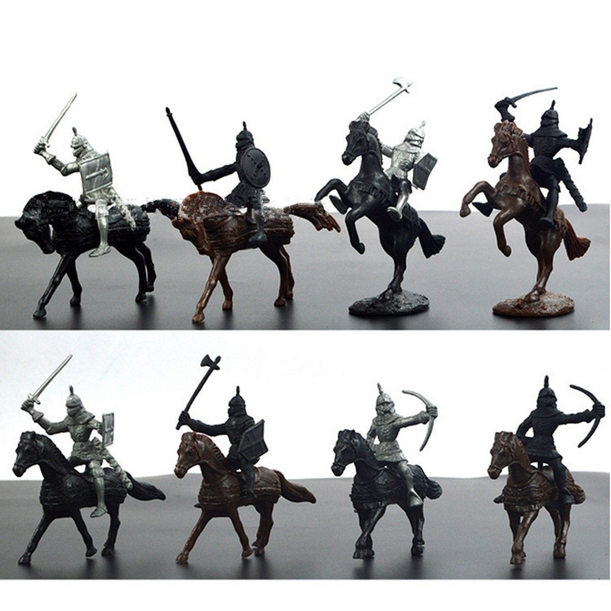 28 Pièces Médiéval Chevaliers Guerriers Chevaux Soldats Figurines Modèle,Jeu