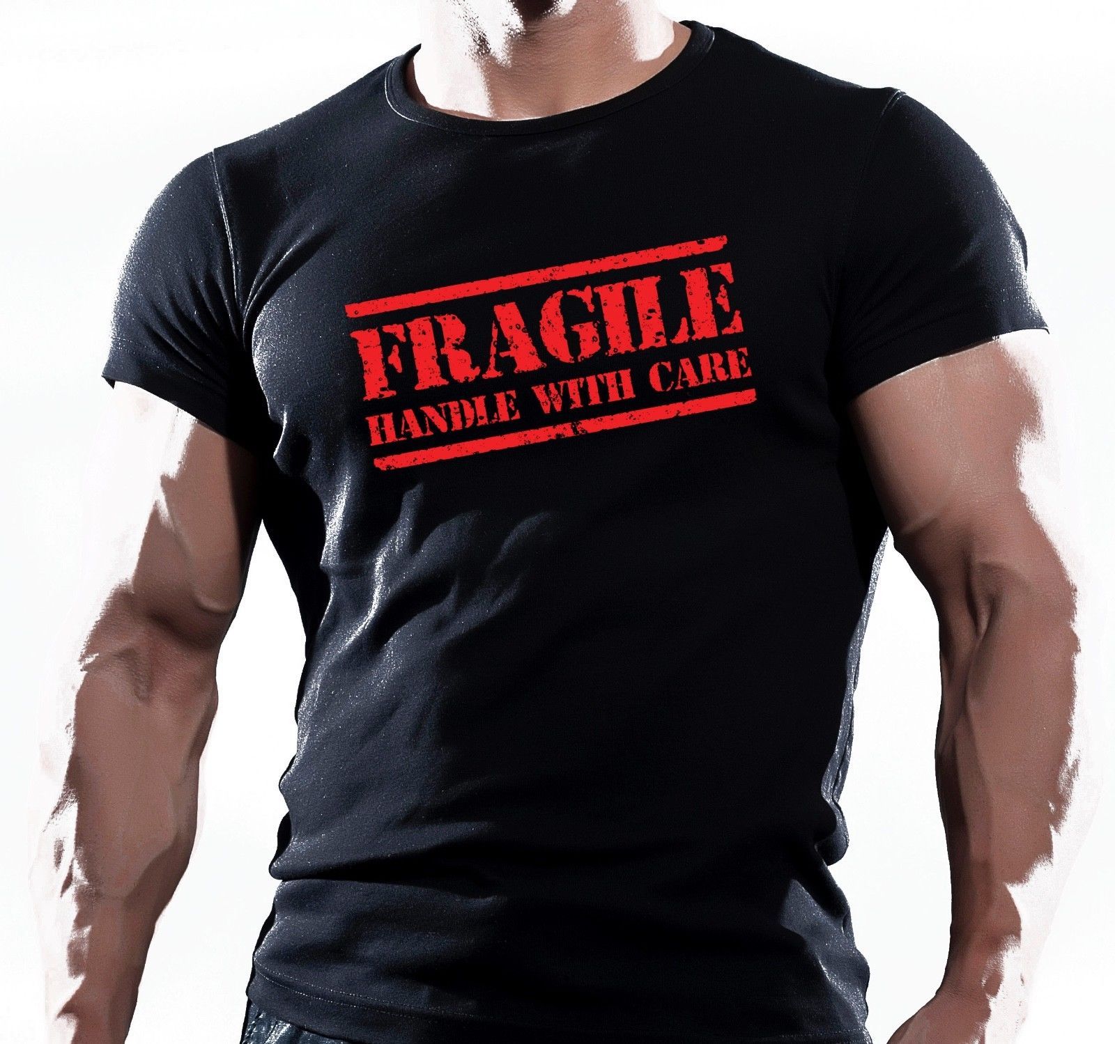 FRAGILE MENS MMA T SHIRT GYM BODYBUILDING MOTIVATION TRAINING FIGHTING ...