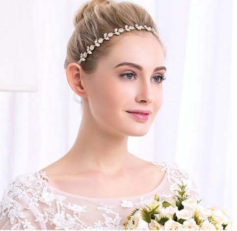 2020 Sunflower Wedding Head Piece Gold Tone Cz Stone Bridal