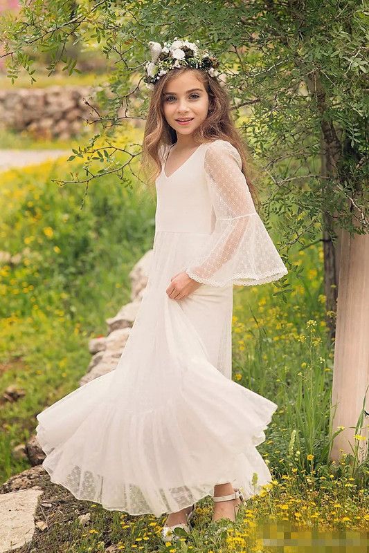 robe communion fille boheme