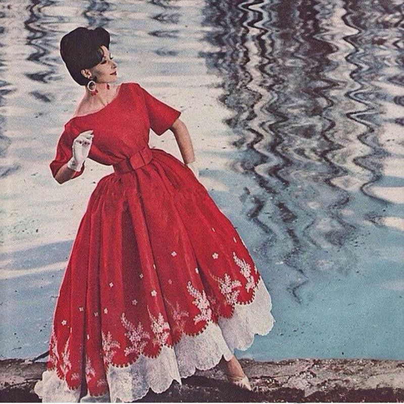 red 50s dress