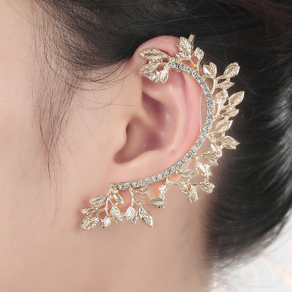 1 unid coreanos clips de oreja envuelven nueva nueva hoja de cristal pendientes de clip