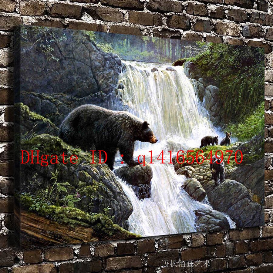 2020 Natural Scenery Forest Animals Bear Canvas Prints Wall Art Oil Painting Home Decor 16x24 12x18 Unframed Framed From Q1416564970 10 2 Dhgate Com