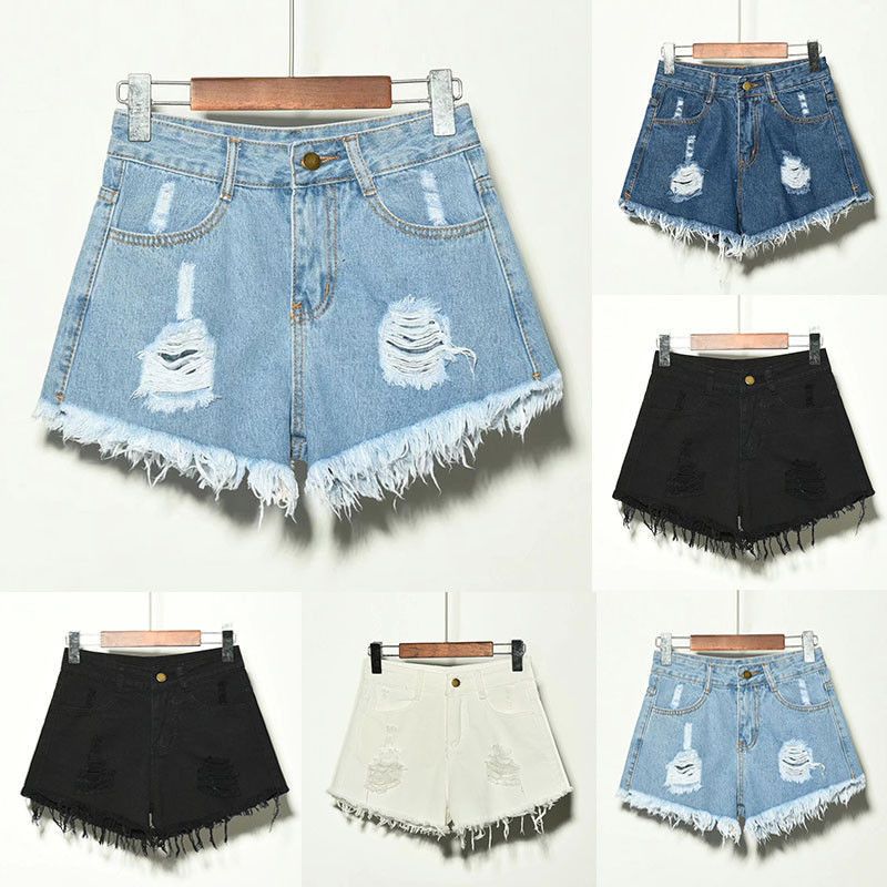 black denim shorts womens high waisted