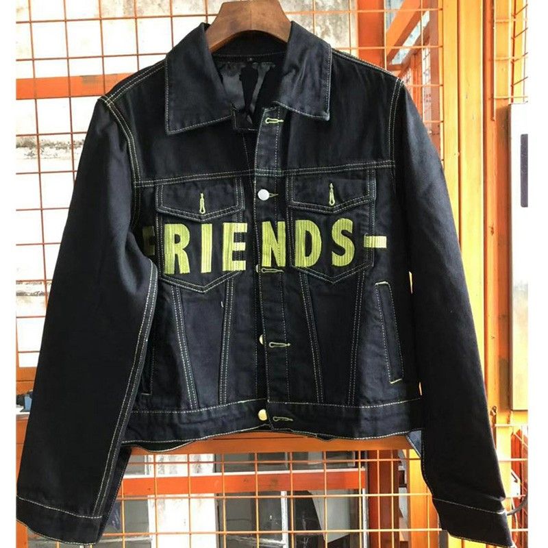 red vlone jean jacket