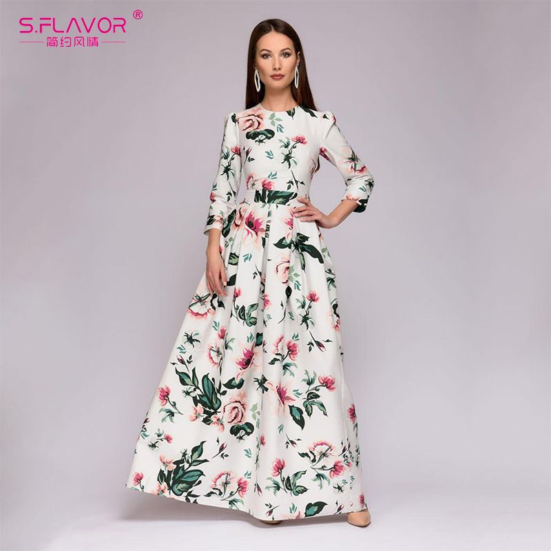 simple printed gown design