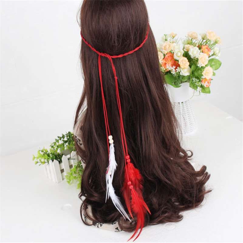 Bohemia Indian Peacock Feather Hair Band Gypsy Folk Style Hippie