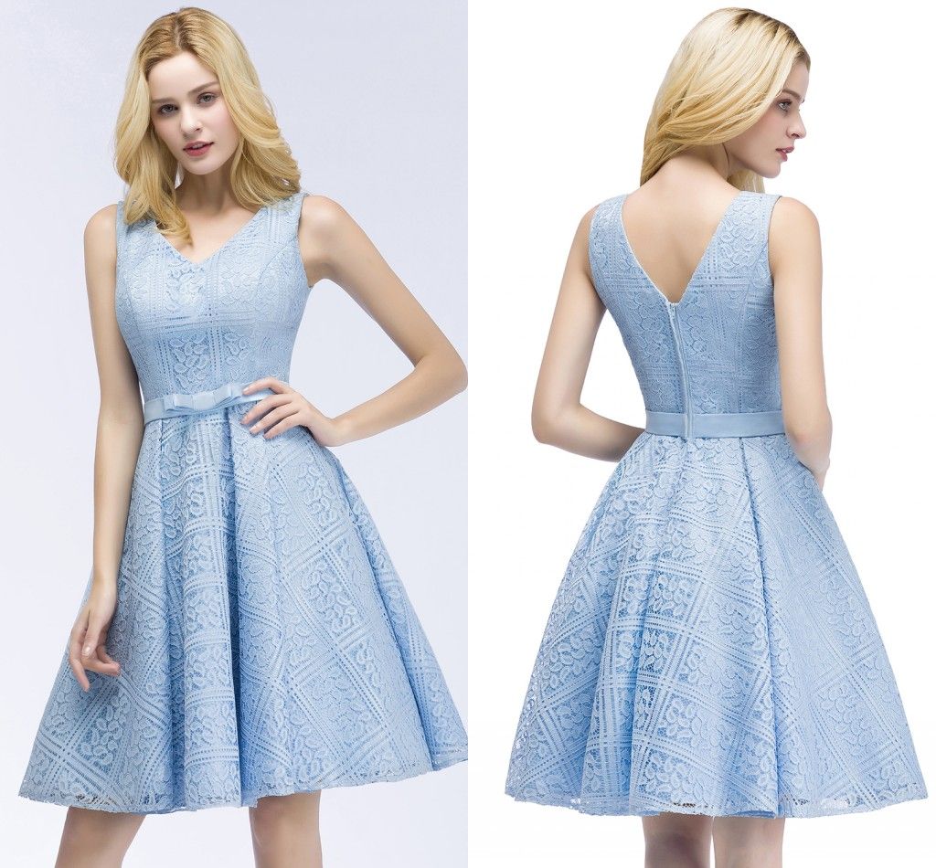 ice blue cocktail dress