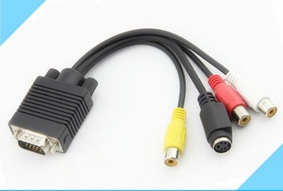 VGA SVGA a S-Video 3 RCA Composite AV Uscita Tv Cavo Adattatore convertitore cavo PC