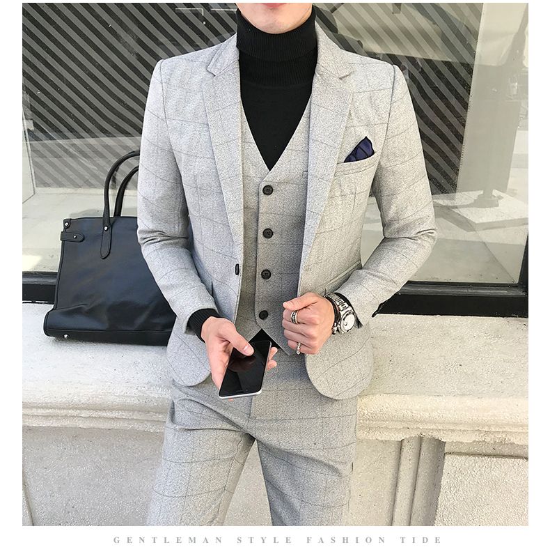 Business Casual Suits For Men Good Quality Single Button Notched Collar Mens Suits Tuxedos