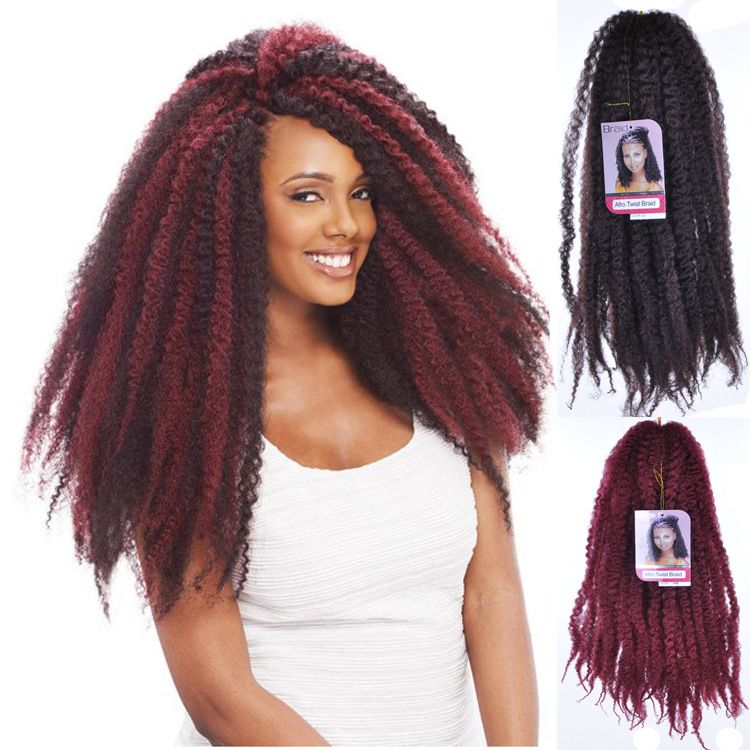 18 Inch 100g Afro Kinky Twist Hair Crochet Diy Braids Hairstyle Synthetic Braiding Hair Extension High Temperature Fiber Virgin Hair Bulk Virgin Hair