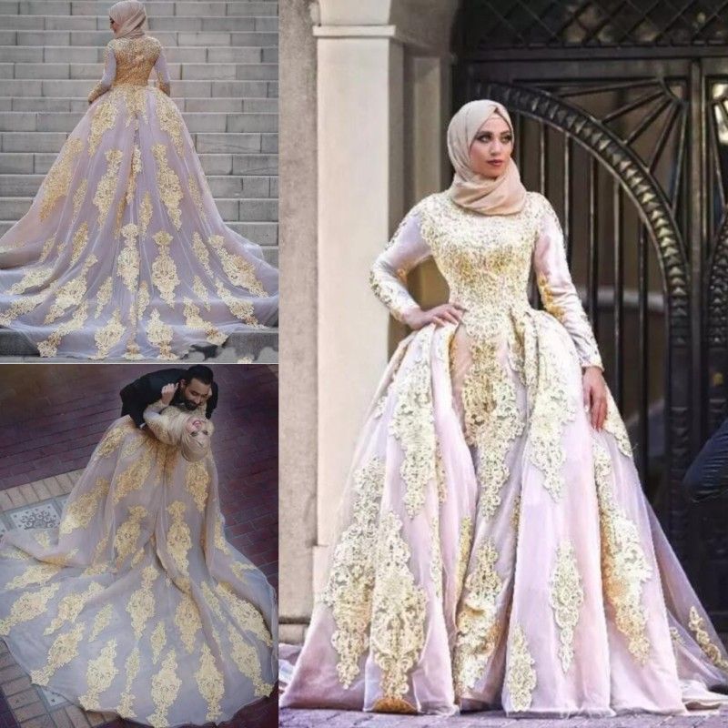 gold wedding dresses plus size