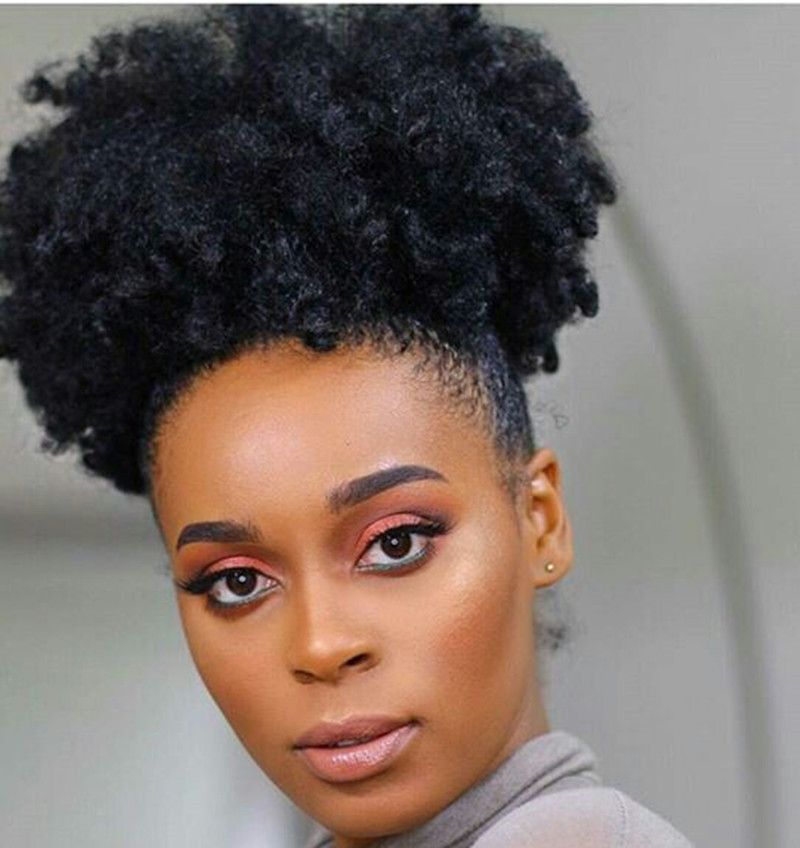 African American Afro Short High Ponytail Hair Extension Kinky