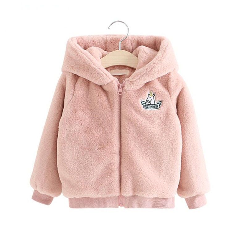 Kids Plus Velvet Thick Faux Fur Jacket Coat For Baby Girls Unicorn